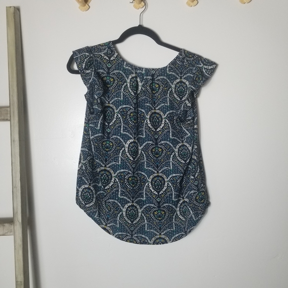 LOFT OUTLET FLUTTER SLEEVE TANK BLOUSE SIZE SMALL PETITE - Picture 2 of 12